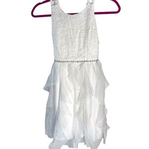 Speechless Kids Flower Girls Dress Ivory with Rhinestone Belt Size 10